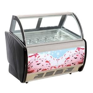Fabricantes de Gelato todo en uno <span class=keywords><strong>Puerta</strong></span> corrediza de vidrio para negocios Tienda de conveniencia de 12 sabores Vitrina de congeladores de helados - Product Image 4