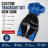 Conjunto de Chándal Cortavientos Color Azul y Negro para Hombre, Estilo Techwear, Joggers Oversize, Logotipo Personalizado, Ropa Urbana, OEM