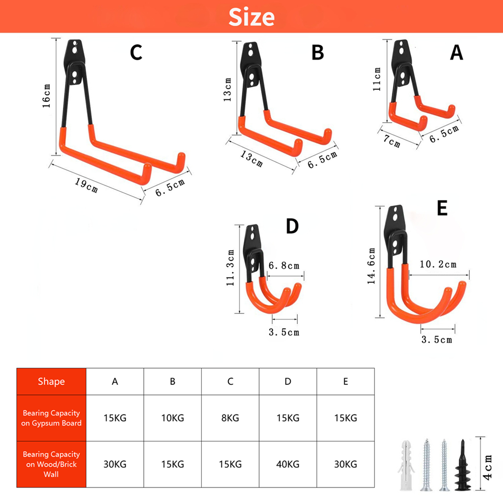 Garage Storage Utility Hooks,Wall Mount&heavy Duty Garage Hanger & Organizer,Garage Storage - View #3