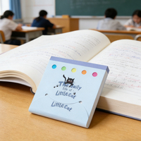 Produk Alat Tulis Baru XINLE, Stiker Kertas PET 5 Warna, Perekat Sendiri, Set Catatan Tempel Lucu, Custom 2 in 1 Sticky Notes Memo Pads