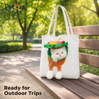 Sac de transport pour animaux de compagnie en peluche 3D mignon en forme de hamburger Petora pour les cafés, les sorties, les promenades en ville, les petits chats et les chiots