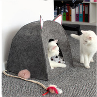 Lit pour chat en feutre pliable minimaliste moderne, taille personnalisée, logo, doux et chaud, maison pour chat d'intérieur, nid de sommeil pour chat