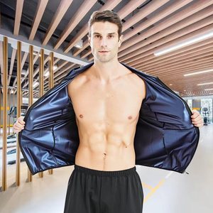 Мужской спортивный костюм-кардиган большого размера с капюшоном, влагоотводящий, для лета, для снижения веса – оптом - Product Image 3