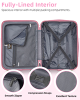 Valises à main légères et populaires Ensemble de bagages à roulettes rose dégradé ABS Sacs à bagages Girly Top 10 ensembles de bagages