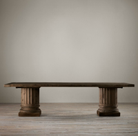 Table à manger rectangulaire sur mesure en chêne massif, pliable, de luxe, avec piétement français, pour la maison, l'hôtel ou la villa