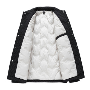 เสื้อโค้ทบุผ้าลูกฟูกสำหรับผู้ชายเสื้อโค้ทบุนวมสองชั้นมีซิปเสื้อแจ็คเก็ตสีเทาแบบใส่กลับด้านได้ - Product Image 5