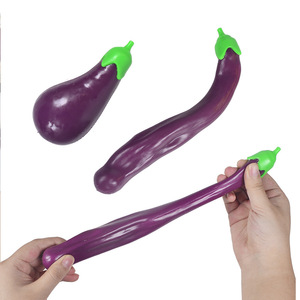 GL <b>Large</b> Squeeze Eggplant Birthday Gifts Novelty Gifts for Children <b>Soft</b> TPR Squishies Sensory Squishy <b>Toys</b> Funny Stress Balls - Product Image 1