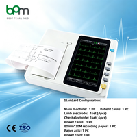 Monitor de ECG Portátil de 3/6/12 Canales, Dispositivo de EKG Veterinario, Máquina de ECG Electrónica de Mano para Monitoreo Cardíaco