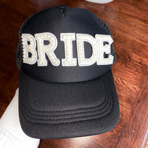 New Arrival Custom Crystal <b>Pearl</b> <b>Embellished</b> Bridal Trucker Hat White Bride Baseball Cap for Wedding Bachelorette Party Gift - Product Image 4