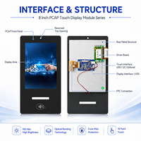 Écran tactile personnalisé de 7, 8 et 10,1 pouces, haute luminosité, protection IP65, large plage de température, écran LCD pour système d'entrée de bâtiment