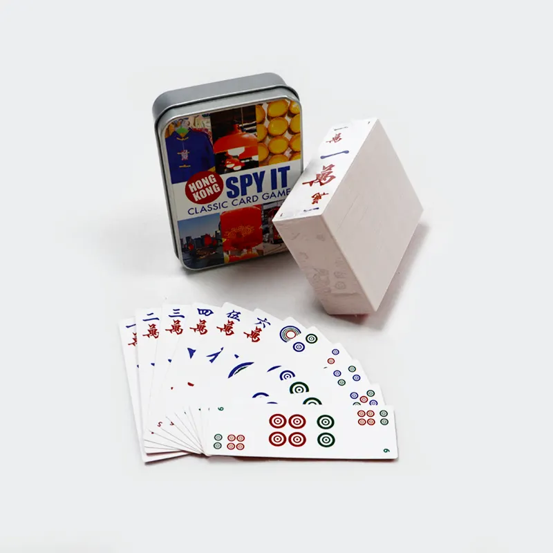 Fabricante de cartas de jogo Mahjong para Recreação familiar com logotipo personalizado, Azulejos de Papel Mahjong dos EUA