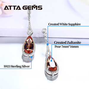 Zultanite Clip <strong>Earrings</strong> for Women Diaspore Sultanite <strong>Earring</strong> <strong>Solid</strong> 925 Sterling <strong>Silver</strong> Color Change Stone Wedding Fine Jewelry - Product Image 5