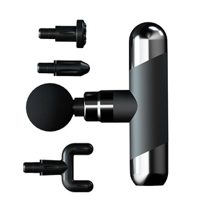 Mini Pistola de Masaje Fascial, 1200mAh-2000mAh, Motor sin Escobillas, 12 Niveles de Velocidad, Recargable por USB, Masajeador de Cuello, Gris - Product Image 2