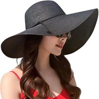 Topi Pantai Wanita Bertepi Lebar, Bulu Lembut, Dapat Dilipat, Pelindung Sinar Matahari, Tepi Lebar, Untuk Pantai