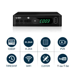 Fabbricazione Mpeg4 Pvr 1080p Hd video Dvb-t2 Set Top Box Dvb-t2 Decoder Ac dc 12v 5v dvb t 2 set top box malesia russia