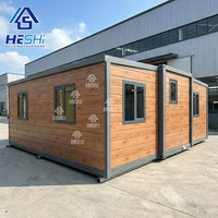 Maison conteneur préfabriquée extensible 20 pieds 40 pieds prête à l'emploi, villa préfabriquée avec salle de bain, maisons préfabriquées