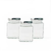 Grosir 100ml 200ml 500ml wadah kaca persegi leher sekrup kosong dengan tutup