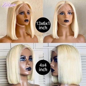 Perruques Courtes Bob en Cheveux Humains Raides Blondes 613 Brésiliennes 13x4 4x4 Prix Usine Perruque Bob HD Entièrement en Dentelle <span class=keywords><strong>Frontale</strong></span> - Product Image 5