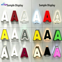 Enseigne LED 3D rétroéclairée en acier inoxydable sur mesure de qualité supérieure avec prise secteur pour l'image de marque des entreprises et des commerces (maison et bureau)