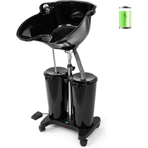 Bac à shampoing professionnel en plastique avec 2 seaux et robinet de douche pour salon de coiffure, salle de bain et usage domestique - Product Image 1