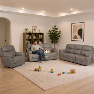 Sofá Seccional Reclinable de Diseño Americano, Modelo 321, en Cuero Sintético, Extensible y Giratorio, para Sala de Estar, Villas y Centros Comerciales - Product Image 2