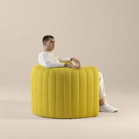 Fauteuil d'appoint moderne en tissu rembourré de luxe léger pour salon, hôtel ou maison