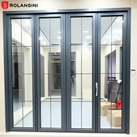 Porte pliante accordéon en alliage d'aluminium robuste Rolansini pour balcon, certifiée NFRC, porte vitrée à double battant pour appartement
