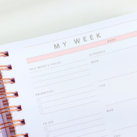 Carnet de notes/agenda A5 rose à spirale, personnalisé avec logo, pour objectifs hebdomadaires et mensuels, planificateur de manifestation, prix usine