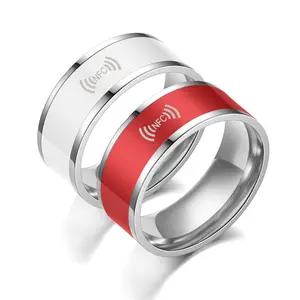 时尚饰品不锈钢智能戒指移动标签智能戒指新技术NFC佩戴智能戒指