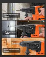 Marteau perforateur rotatif SDS sans fil KAFUWELL PA4574HB-4B professionnel 26 mm, batterie Li-ion, 4-en-1, perceuse à percussion électrique
