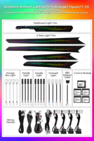 Kit d'éclairage d'ambiance pour Volkswagen VW Tiguan version Europe 2017-2023, panneau de garniture Symphony, éclairage intérieur de voiture, kit de mise à niveau