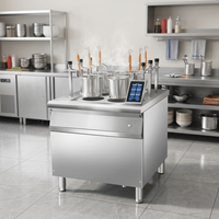 Cuiseur à nouilles électrique multifonctionnel de luxe en acier inoxydable 304 de 12 kW à levage automatique, équipement de cuisson commercial