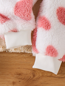 เสื้อผ้าเด็กฤดูใบไม้ผลิฤดูใบไม้ร่วงชุดเสื้อสเวตเตอร์และกางเกงลายหัวใจสำหรับเด็กผู้หญิง 0-3T - Product Image 5