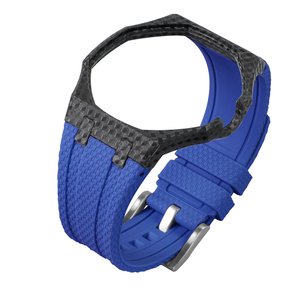 Upro Carbon Fiber Pattern Bioceramic Watch Case with Woven Texture <b>Liquid</b> Silicone Strap Pin Buckle Luminous Watch Mod Kit - Product Image 6