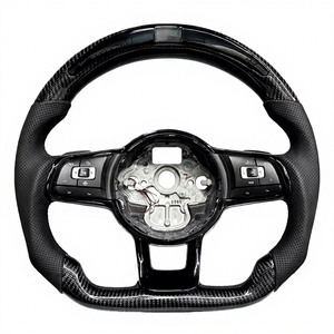 พวงมาลัยหุ้มหนังแบบมีรูพรุนทำจากคาร์บอนไฟเบอร์สำหรับ <span class=keywords><strong>Volkswagen</strong></span> สามารถใช้ได้กับโปโลกอล์ฟรุ่น Passat - Product Image 1