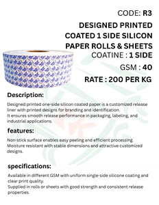 Designed Printed One Side <b>Silicon</b> Coated Paper Rolls and <b>Sheets</b> Decorative Release Paper for Packaging Printing Other Packaging - Product Image 5