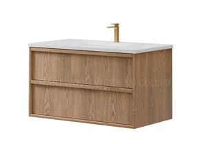 Usine Vente Moderne Salle De Bains Vanité Mur Accroché Salle De Bains Cabinet Quartz Haut du Vietnam - Product Image 3