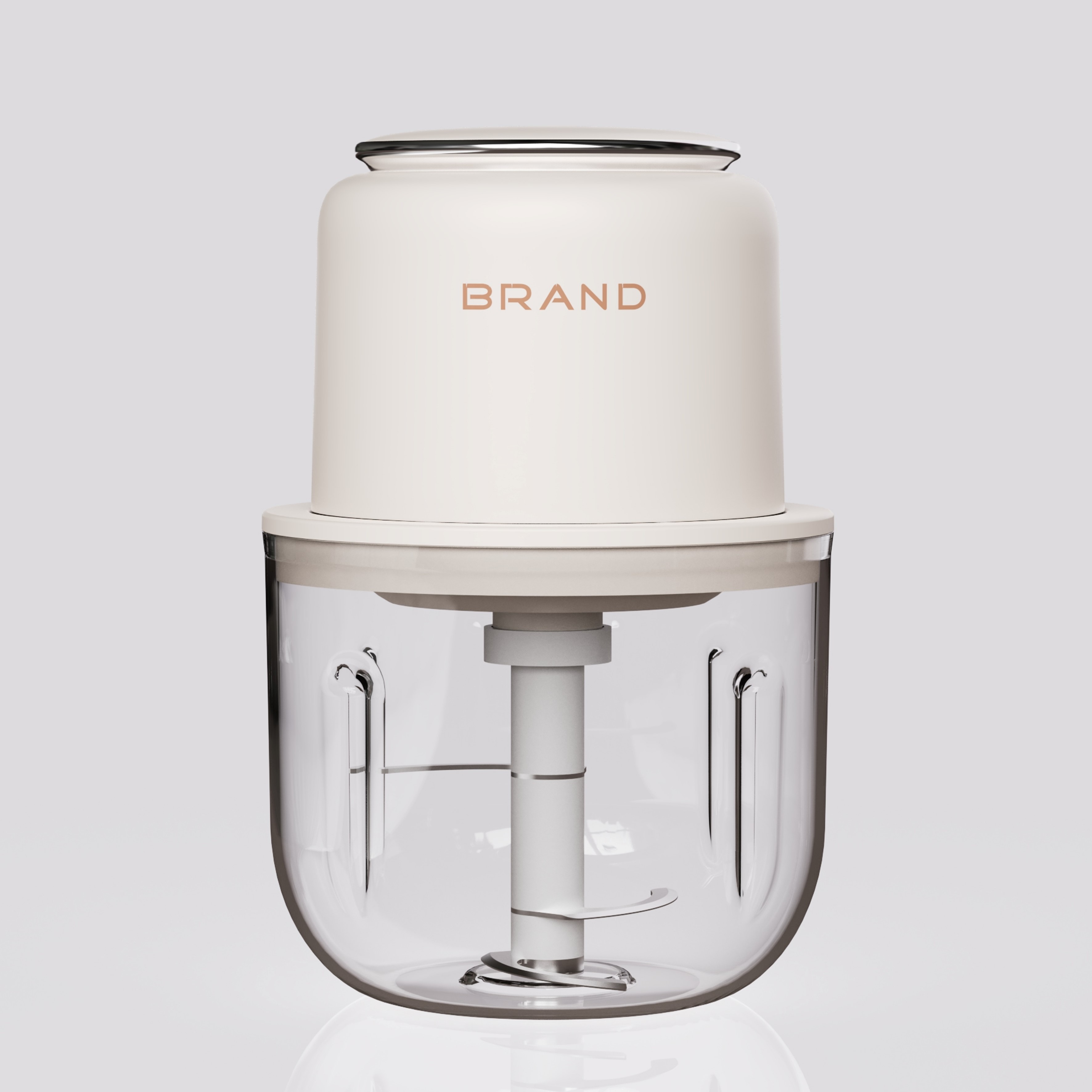 100W 1500mAh USB Electric Food Chopper Food Processor with 600mL Capacity PET Bowl One Speed 3 Blade Wireless Use