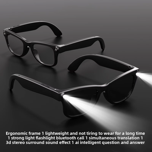Lunettes Intelligentes IA : Traduction, Assistant <span class=keywords><strong>Vocal</strong></span>, Musique, Appels, Contrôle par Boutons Tactiles, Caméra, Flash, Audio Open-Ear - Product Image 4