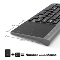 Clavier numérique mince 2-en-1 Clavier sans fil 2.4G avec souris numérique à pavé tactile, adapté au boîtier TV de bureau pour ordinateur portable avec fenêtre