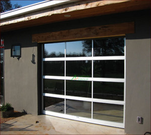 Portes <span class=keywords><strong>de</strong></span> <span class=keywords><strong>garage</strong></span> en aluminium et verre avec <span class=keywords><strong>ouverture</strong></span> latérale électrique automatique, design moderne, caractéristiques coupe-vent, vente directe d'usine - Product Image 2