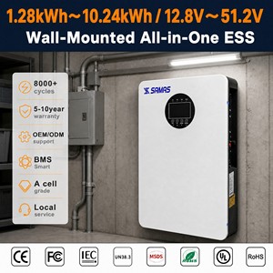 ระบบแบตเตอรี่ติดผนังแบบออลอินวัน ESS 10.24 กิโลวัตต์ชั่วโมง พร้อมอินเวอร์เตอร์พลังงานแสงอาทิตย์ 6 กิโลวัตต์ และระบบสำรองไฟ MPPT สำหรับบ้าน ติดตั้งง่าย รวมทุกอย่างไว้ในหนึ่งเดียว - Product Image 2