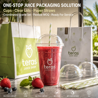 Gobelets en plastique compostables personnalisés avec logo privé, résistants aux fuites, 9oz, 12oz, 16oz avec couvercles pour boissons glacées et jus