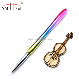 Professionnel Ombre En Plastique Poignée ultra Mince Décapant Brosse <span class=keywords><strong>Gel</strong></span> Incliné Ovale Plat Ombre 3D Nail at Brush pour Nail Art Design - Product Image 2