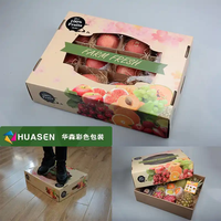 Professionele op maat gemaakte vierkante golfkartonnen fruitgeschenkdoos, duurzaam, dubbelwandig, milieuvriendelijk, geschikt voor gebruik in de landbouw, met embossing