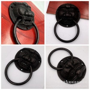 Battant de porte en fonte Xinyang Guyi, tête de lion, style antique, pour poignée de porte M-38 - Product Image 4