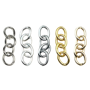 Color-fixed Four-link O-chain <b>Metal</b> Chain For <b>Bracelet</b> Making DIY Jewelry Accessories Elliptical Ring Plated Finish - Product Image 1