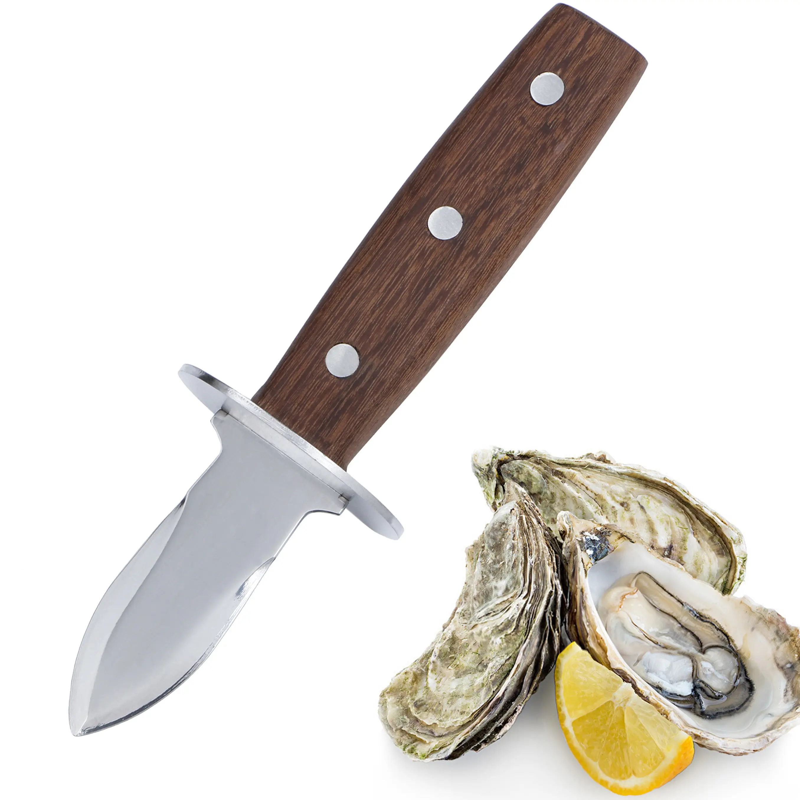 Couteau à hamster avec manche en bois, outils de fruits de mer en acier inoxydable Durable de haute qualité
