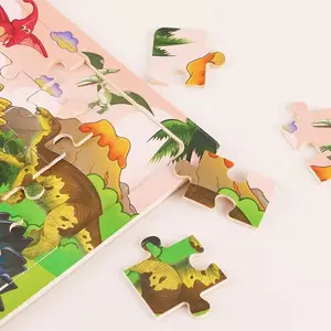 यूबॉन 30पीसी/सेट लकड़ी का पहेली बोर्ड टॉडलर लर्निंग मोंटेसरी एनिमल ट्रैवल सेट गेम खिलौने बच्चों के लिए