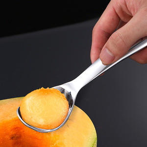 Cuillère à glace en acier inoxydable 304, épaisse, facile à démouler, pour desserts, fruits, thé au lait, utilisation estivale - Product Image 2